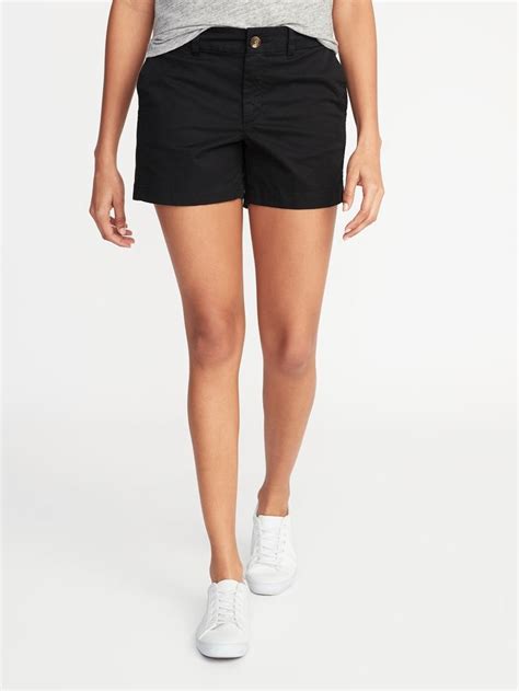 Mid Rise Twill Everyday Shorts For Women 5 Inch Inseam Old Navy