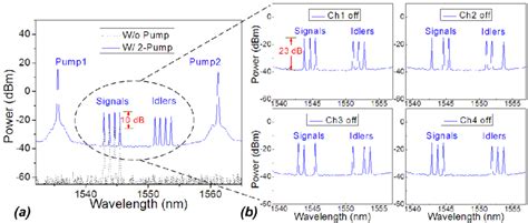 Optical Spectra At The Output Of Dsf A Wdm Signals Spectrum With