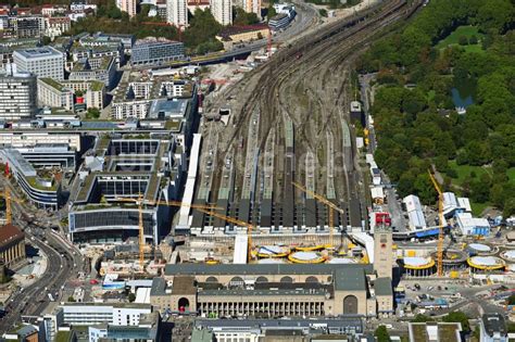 Luftaufnahme Stuttgart Bauarbeiten Stuttgart Am Hauptbahnhof In