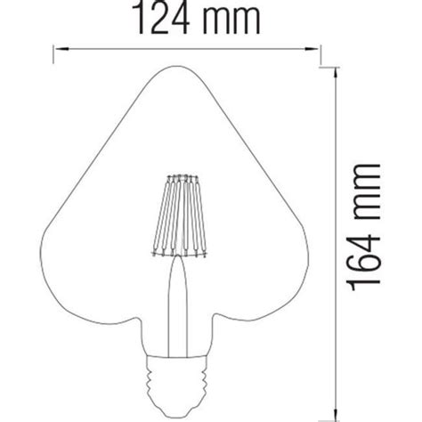 Led Lamp Filament Rustiek Hart E27 Fitting 6w Warm Wit 2200k