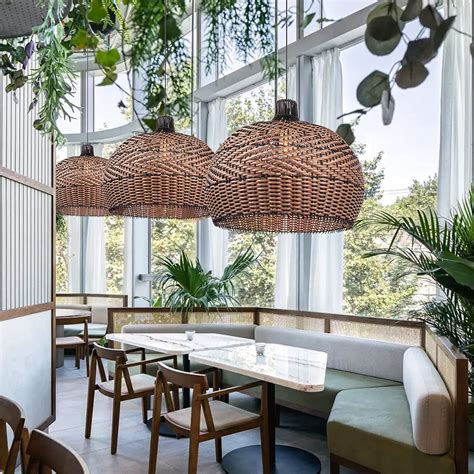 Arturesthome Rattan Pendant Light Fixtures For Kitchen Island Wicker