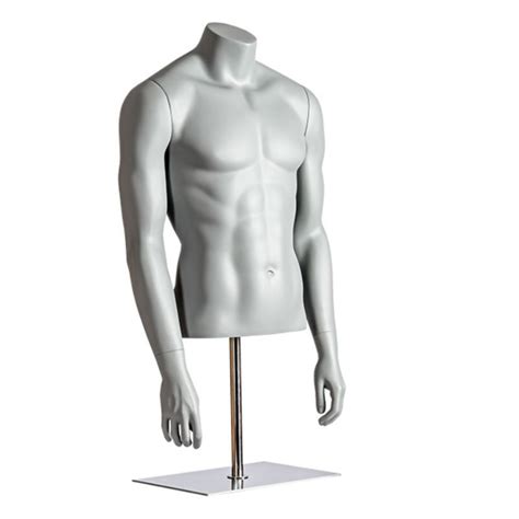 Buste Mannequin Homme Sport Gris Avec Bras