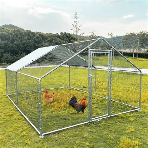 Iclbc Large Chicken Coop Run Pen Cage Hen House W Roof Cover X Ft