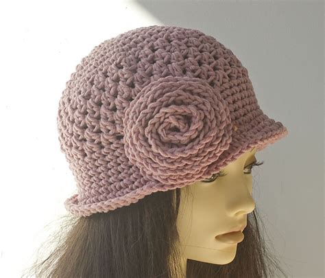 Ravelry Crocheted Flower Cloche Hat Pattern By Judy Stalus