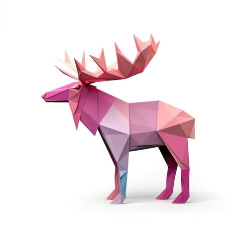 Premium AI Image | Origami Moose isolated on white background