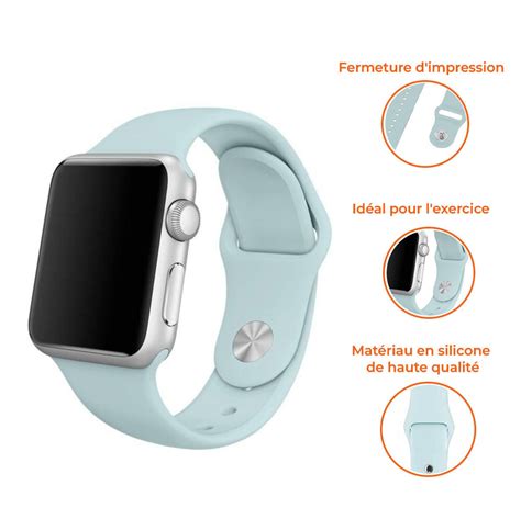 Bracelet Silicon Apple Watch Bleu Clair Braceletsmartwatch Fr