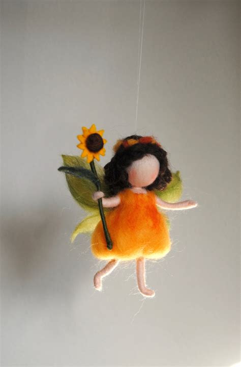 Small Summer Fairy Needle Felted Home Ornament Home Decor Fairy In