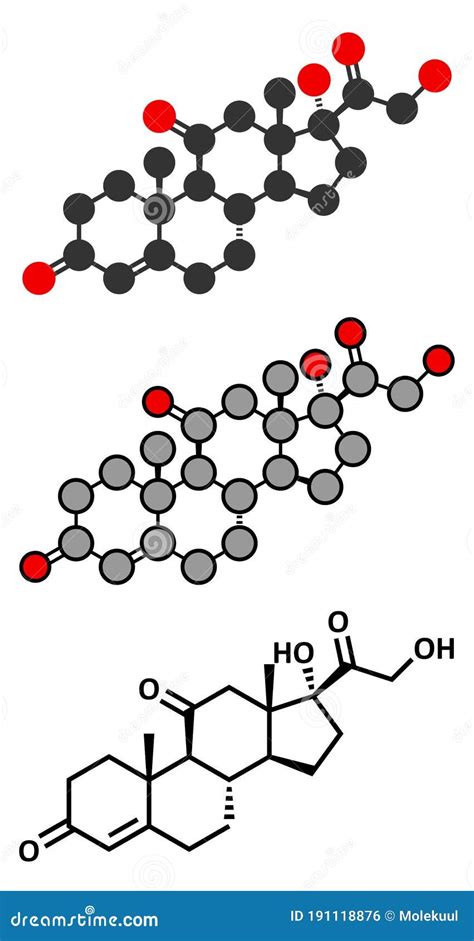 Molécula De Hormona De Estrés Por Cortisona Renderización Estilizada