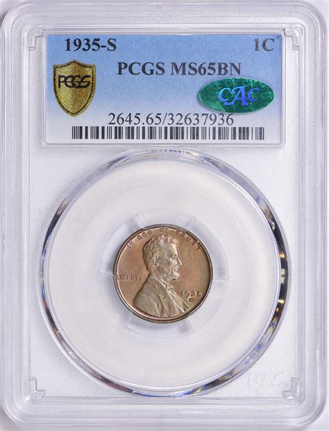 S Lincoln Cent Pcgs Ms Bn Cac Green Toned Item