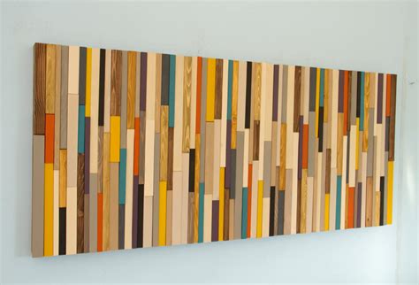 Mid Century Wood Wall Art Reclaimed Wood Art Sculpture 3d Geometric