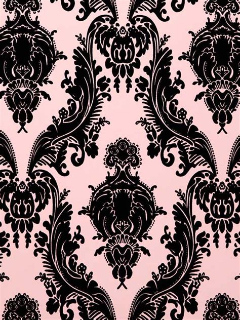 Black And Pink Damask Pattern