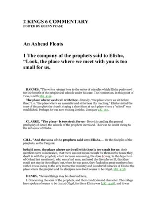 2 kings 6 commentary | PDF