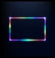 Blue And Violet Neon Color Rectangle Frame Vector Image