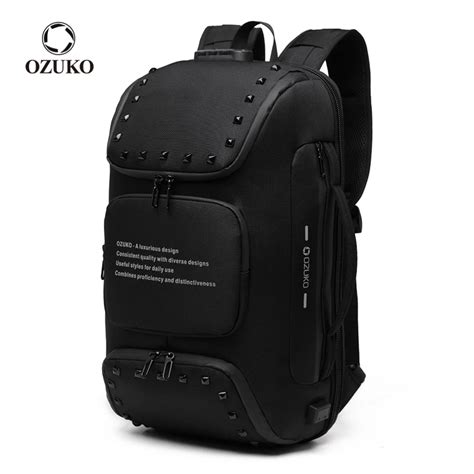 Ozuko Mochila Multifuncional Masculina Mochila Anti Roubo Rebite