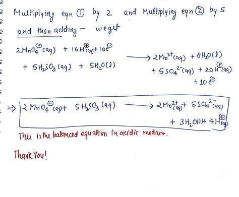 Solved Balance The Following Oxidation Reduction Equations In