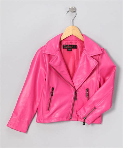 Pink Motorcycle Jacket Girls Zulily Cazadora Cuero Cazadora Pink