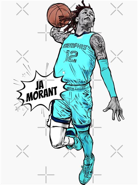 "JA Morant Sketch" Sticker for Sale by BasicLee | Redbubble