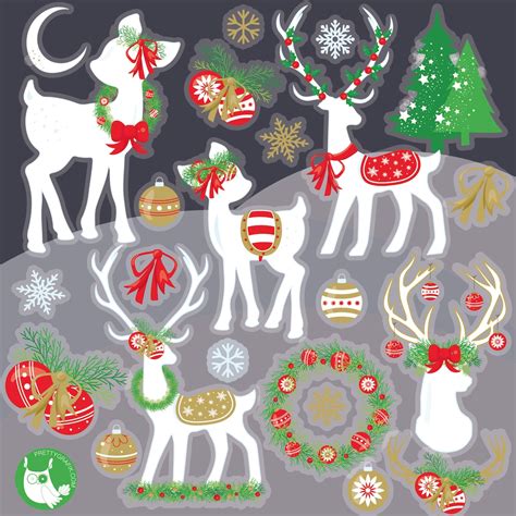 Christmas Deer, Clipart, Clipart Commercial Use, Vector Graphics, Clip ...