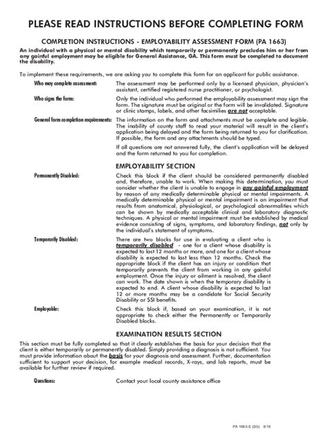 Fillable Online Services Dpw State Pa Pa Employability Form Fill