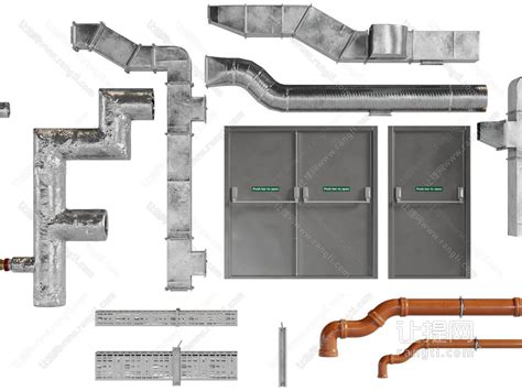 工业风管道、烟囱3d模型下载模型id104815 让提网