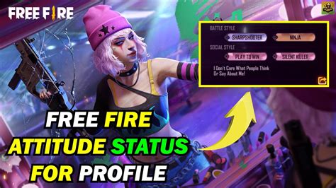 Top Free Fire Attitude Status For Profile Best Signatures For Free