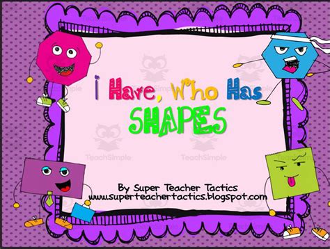 Shapes Game: I Have - Who Has by Teach Simple