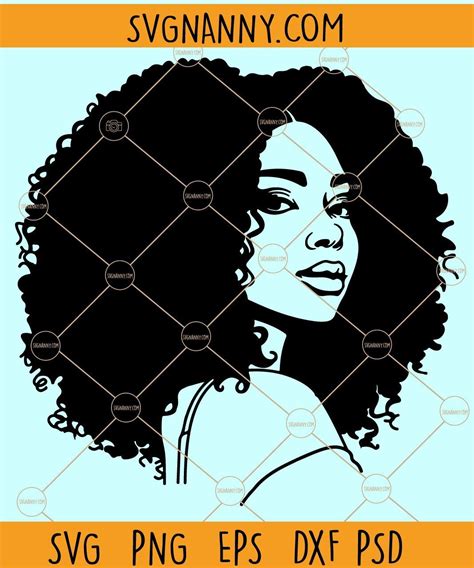 Afro Woman Melanin Shade Svg Black Woman Svg Afro Svg Curly Hair Svg