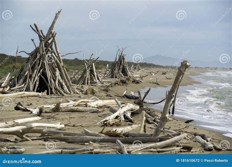 Italy Tuscany Maremma Grosseto Beach Called Delle Capanne Of