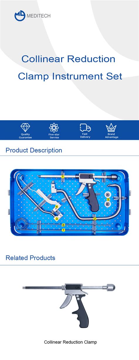 Collinear Reduction Clamp Instrument Set Medical Device Manufacturer