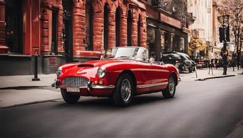 Un coche rojo con una matrícula que dice clásico Foto Premium