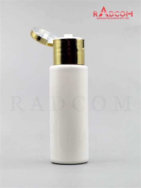 30ML Tulip Opaque White Pet Bottle With Shinny Gold Flip Top