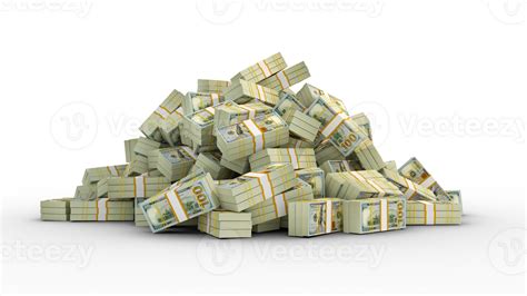 Big Pile Of Bundles Of 100 Us Dollar Notes 3d Rendering Of Stacks Of