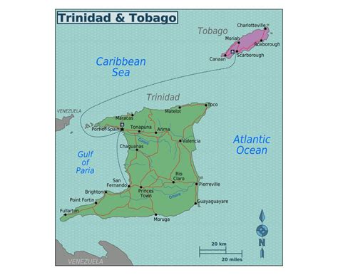 Map Of Trinidad And Tobago Rivers