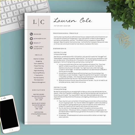 Creative Word Resume Templates Free Of Creative Resume Template for Word & Pages 1 2 and 3 Page ...