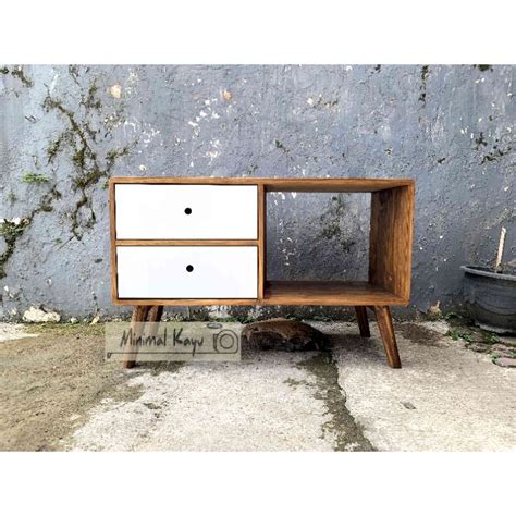 Jual Buffet Meja Tv Minimalis Retro 2 Laci Rak TV FULL KAYU Pinus Palet