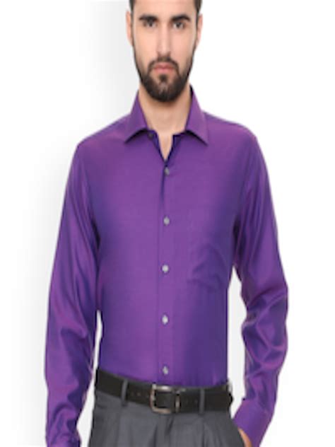 Buy Van Heusen Men Purple Regular Fit Solid Formal Shirt Shirts For Men 7853545 Myntra