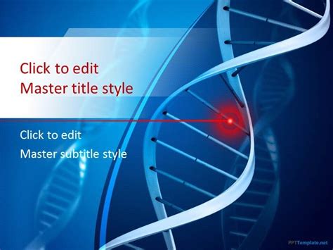 Free Genetics Ppt Template With Blue Background Powerpoint Templates Powerpoint Slide Designs