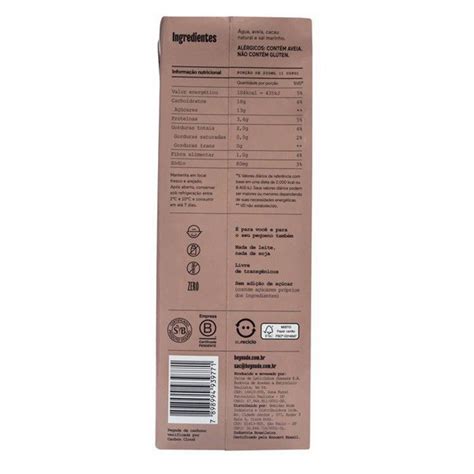 Bebida de Aveia Orgânica Cacau Nude 1L Me Gusta Veg