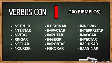 100 Verbos En Español Que Empiezan Con I El Lingüístico