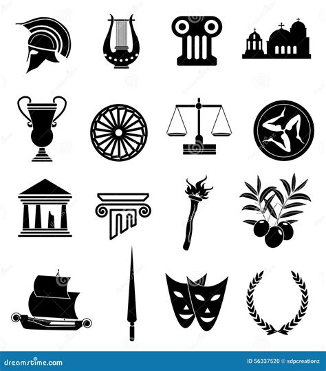 Iconos de Roma fijados ilustración del vector Ilustración de edificio