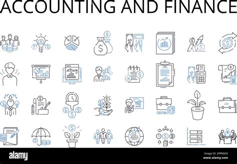 Accounting And Finance Line Icons Collection Bookkeeping Audit