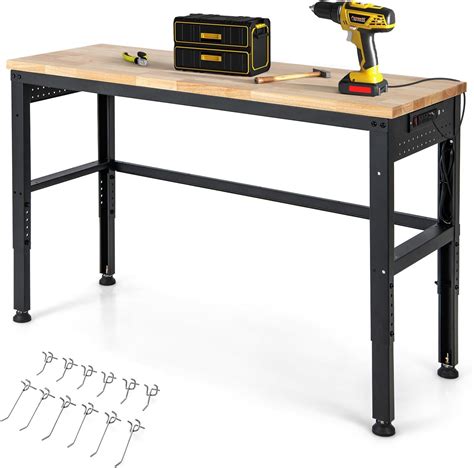 Ironmax Adjustable Work Bench Lbs Heavy Duty Oak Wood Table