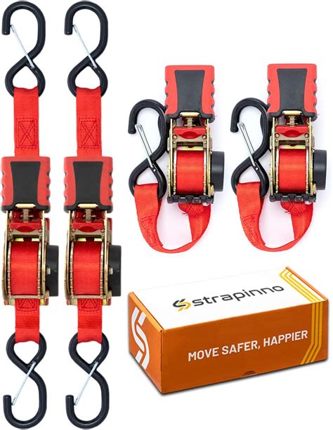 Strapinno Retractable Ratchet Straps In X Ft Secure Cargo Tie