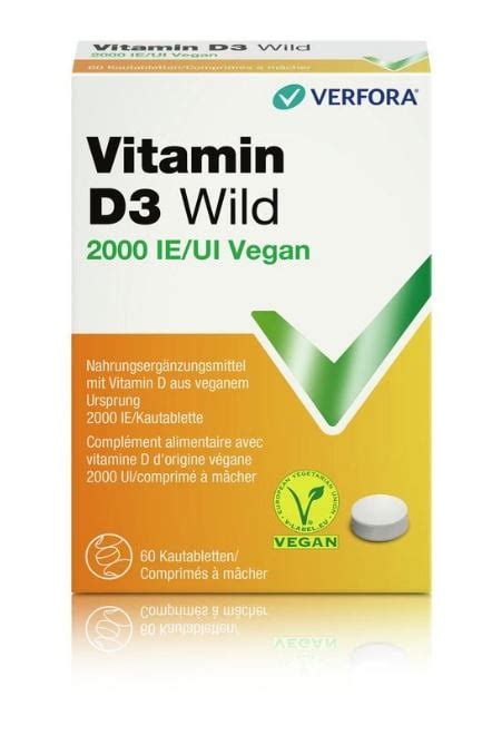 VITAMINE D3 WILD Cpr Croquer 2000 IE Vegan 60 Pce Commander En Ligne