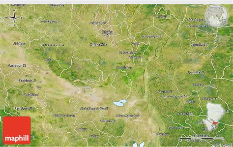 Satellite 3D Map of Munshiganj Zl