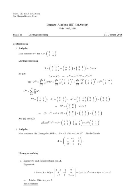 Blatt Lsg Prof Dr Felix Krahmerdr Heinz J Rgen Flad Prof Dr