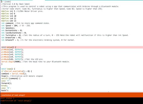 Redefinition Of Void Setup Programming Arduino Forum