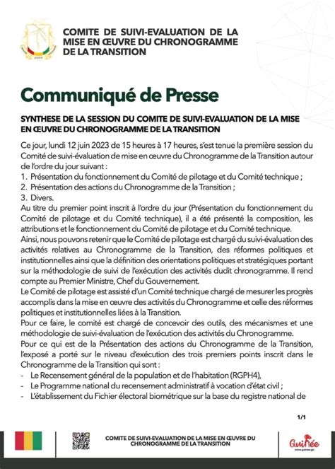 Mise En Uvre Du Chronogramme De La Transition Voici Ce Qui A T