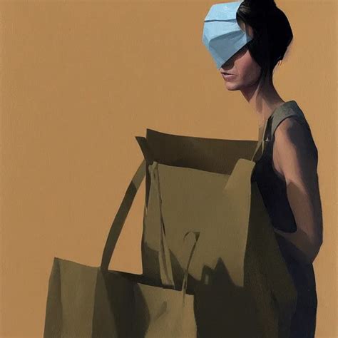 Woman Portrait With A Paper Bag Over The Head Highly Stable