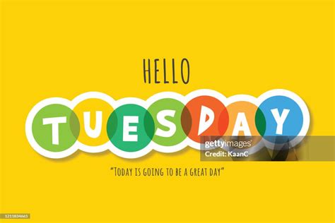 Hello Tuesday Lettering Stock Illustration High Res Vector Graphic